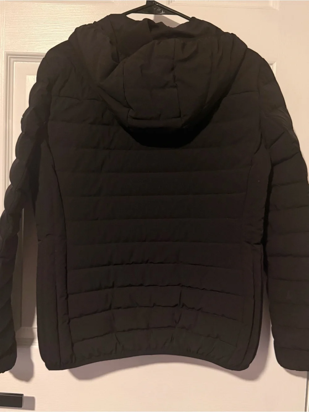 Michael Kors Black Quilted Hooded Bomber Jacket